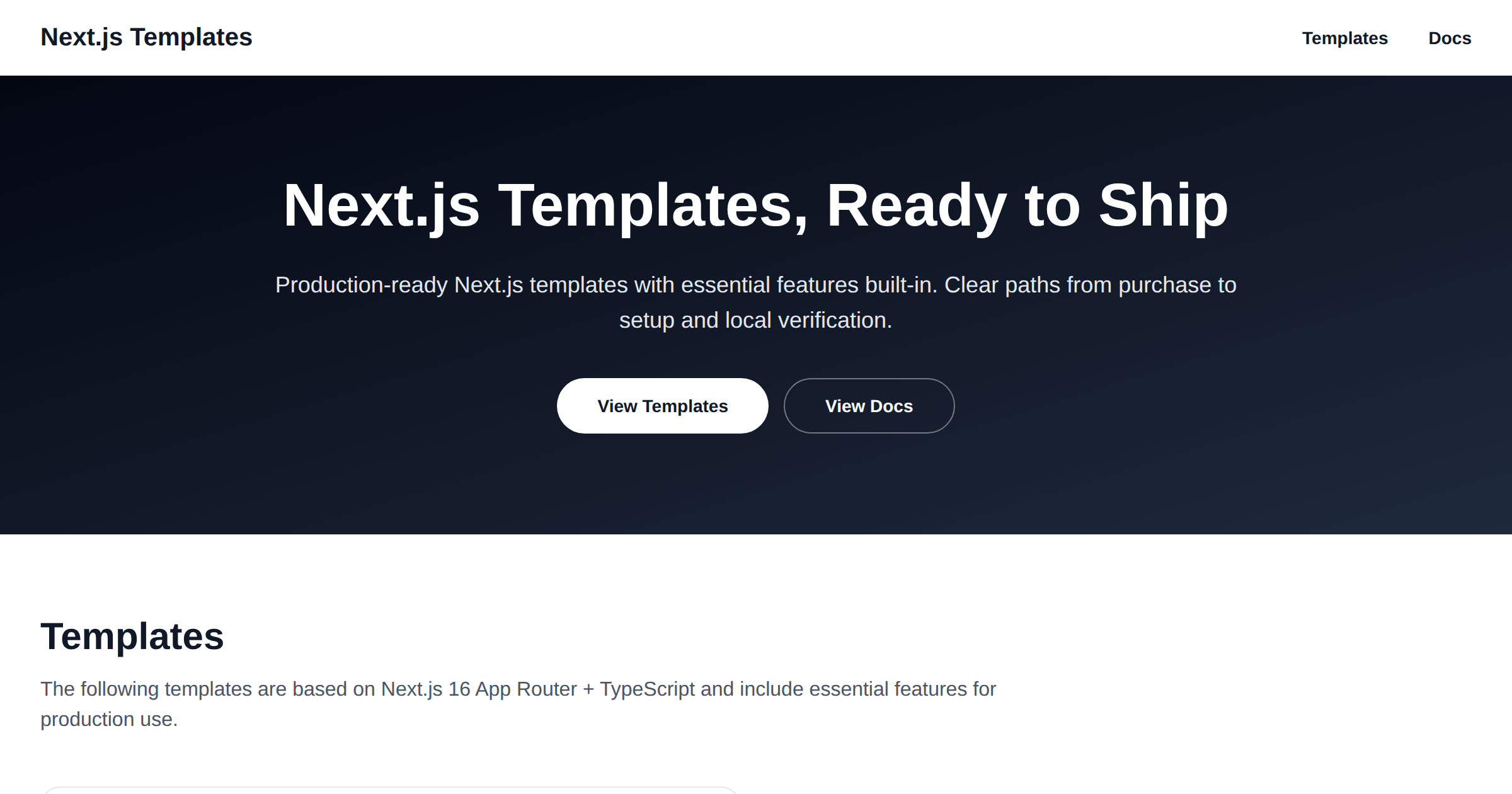 Templates screenshot